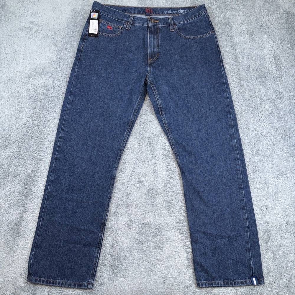 Nfl Gridiron Classic Ind Colts Mens Stone Wash Jeans, Sz 36x32,